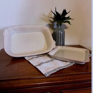 Casafina Casa Stone Madeira Harvest Baking Dish Set Portugal Hand Painted Rustic